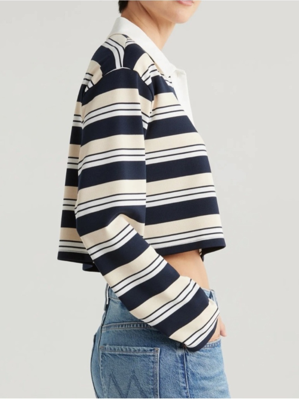 Reformation Anna Striped Rugby Shirt Medium - Picture 11 of 15
